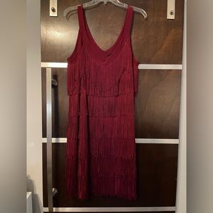 White House Black Market Tiered Fringe Flapper Dress 2X